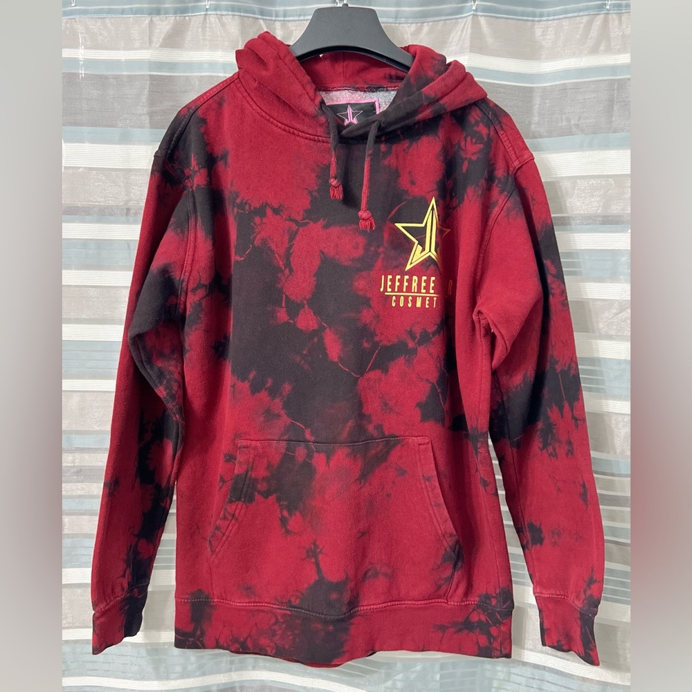 Jeffree Star Red & Black Tie-Dye Hoodie - Men’s Casual Pullover